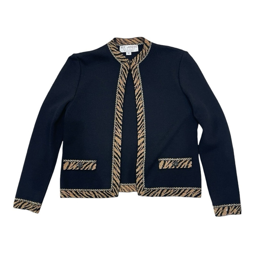 St.John Evening by Marie Gray, Gold and Black Jacket Women’s size 4